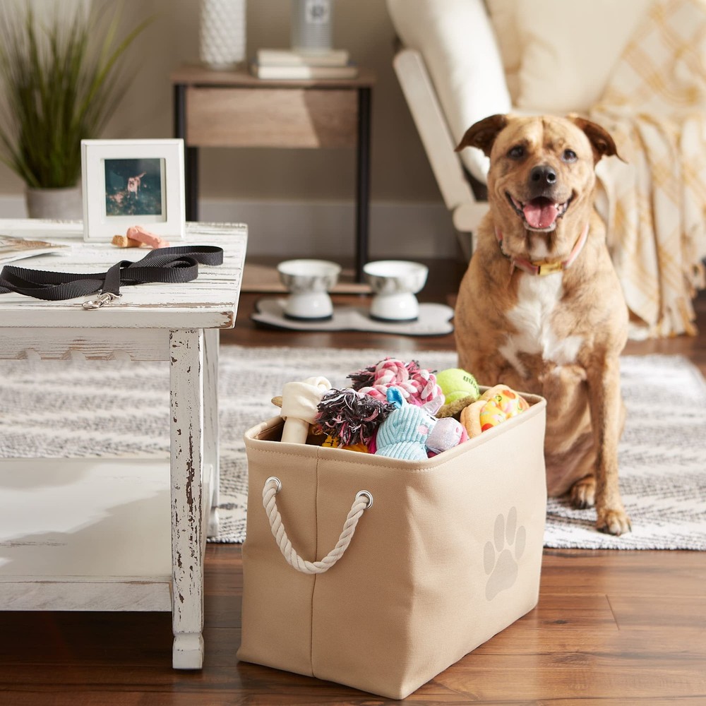 Pet Storage Collection Collapsible Bin, Medium Rectangle, Taupe