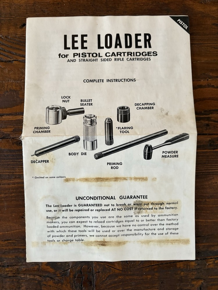 Lee Loader .38 Special/.357 Magnum Reloading Kit.