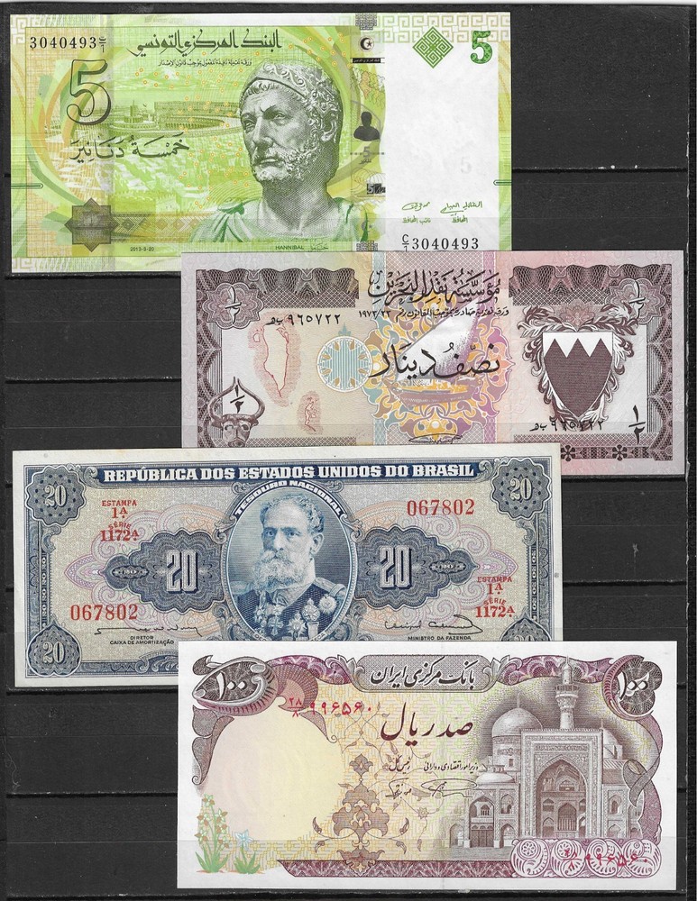 4 Banknotes. Worldwide. Uncirculated.