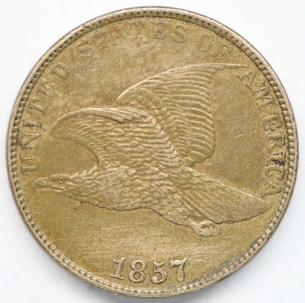 1857 flying eagle cent in a high grade