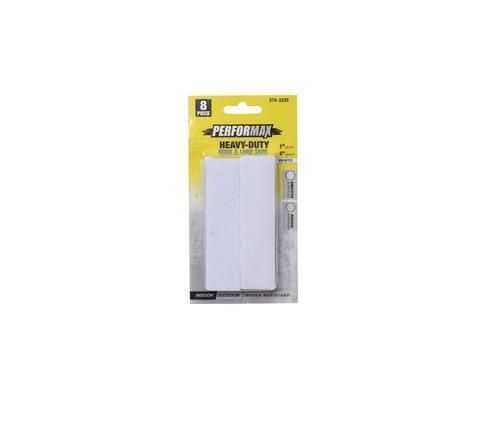 Adhesive White Hook & Loop 4" Mounting Strips 8 Pack Heavy Duty Water Resistant