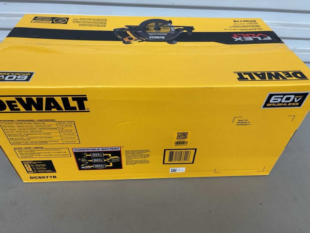 DEWALT DCS577B 60V MAX FLEXVOLT 7-1/4" Worm Drive Style Circular Saw (Tool Only)