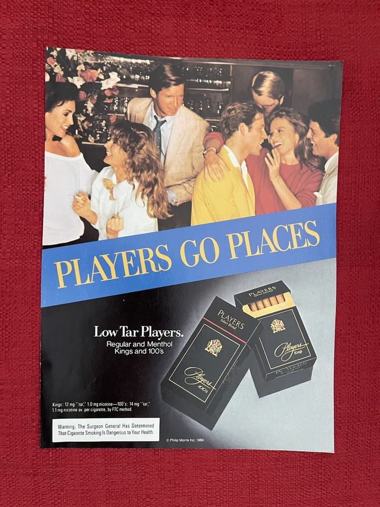 Vintage 1984 Player’s Cigarettes Select 100’s Print Ad