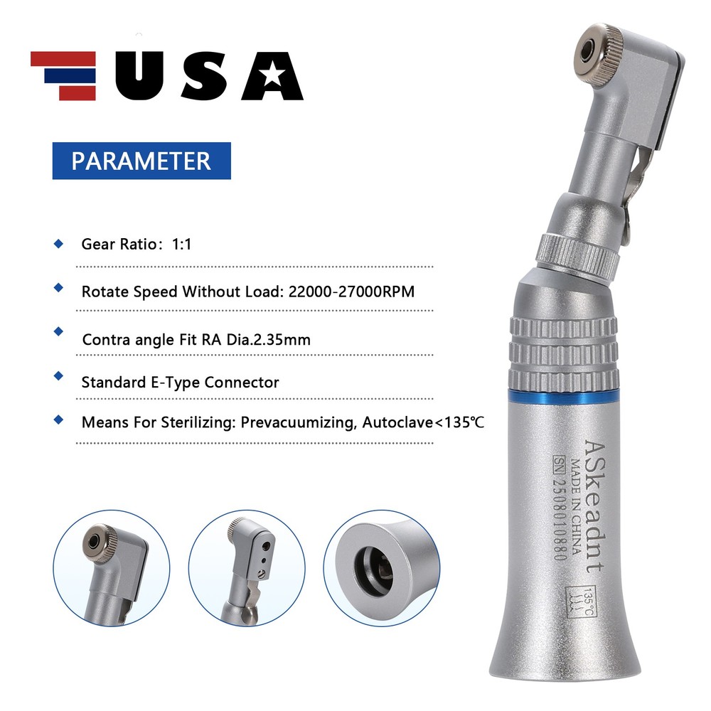 NSK Style Dental Slow Low Speed Contra Angle Handpiece Latch E-Type Attach