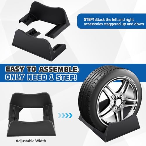 Pcs Car Tire Display Stand Wheel Display Rack Adjustable Width Rim Storage 2