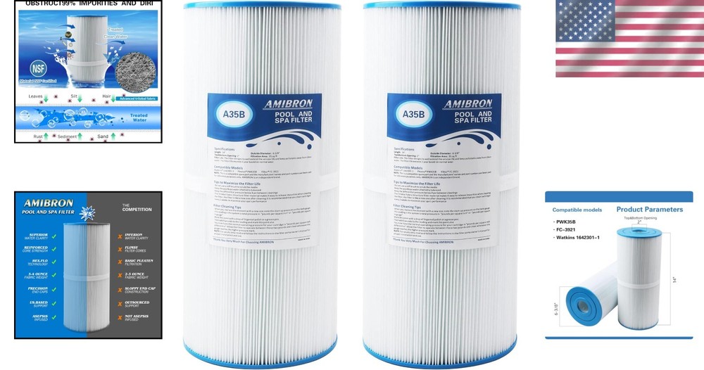 Spa Filter Replacement Compatible with Watkins Models - 2 Pack, NSF Certified