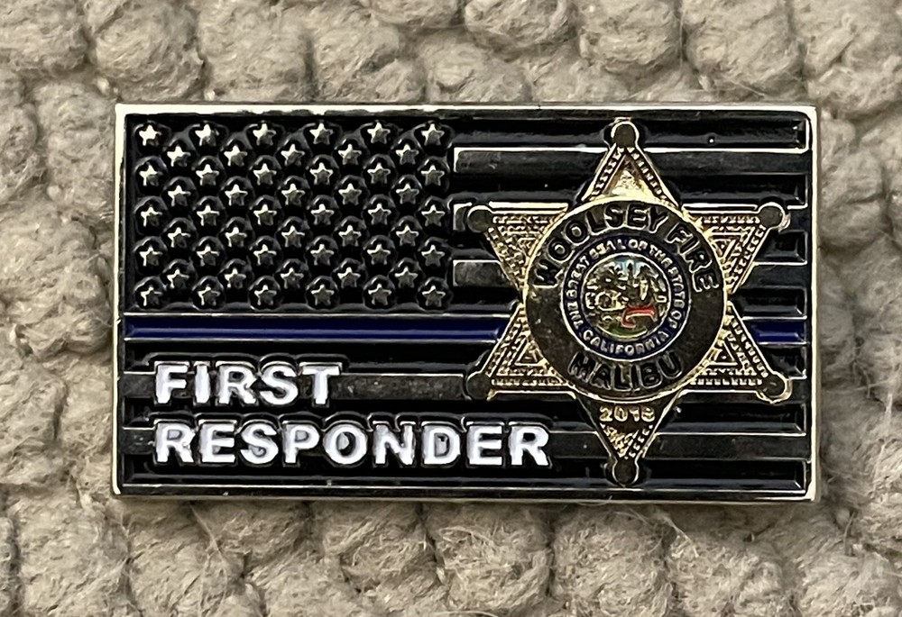LA County Sheriff Thin Blue Line Woolsey Fire Support Pin 3/4”