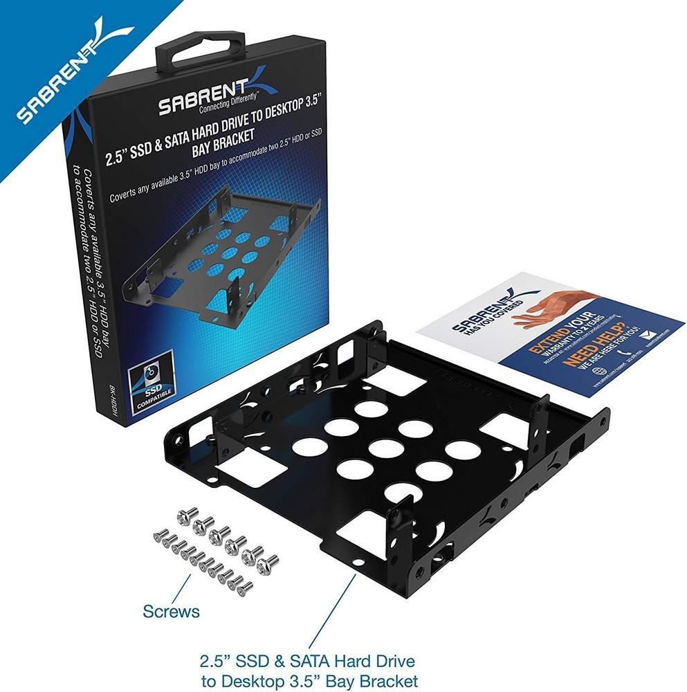 Versatile 2.5" to 3.5" Internal Hard Disk Drive Mounting Bracket Kit BK-HDDH