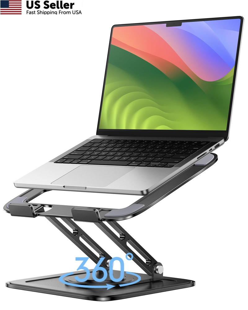LOXP Adjustable Laptop Stand, Computer Stand with 360 Rotating Classic Black