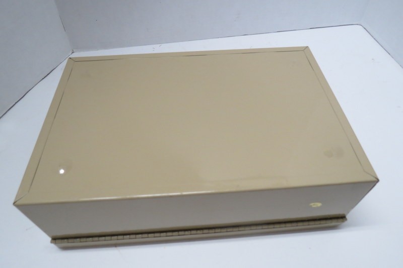 Small Security Box with 1 key, double-walled, insulated, Fire-resistant, beige