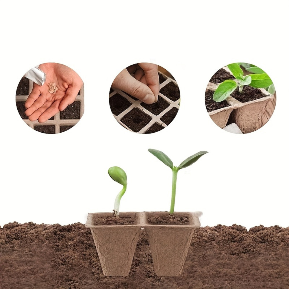 100 Peat Pots Seedling Starter Kit with Trays 50 Labels & Tools – Biodegradable