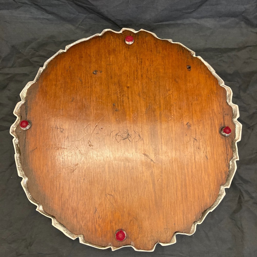 A Victorian silver plated cake stand with a mirrored top c1880