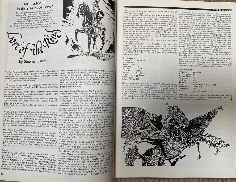 WHITE DWARF MAGAZINE, ISSUES 32 & 38, GAMES WORKSHOP, TOLKIEN, DUNGEONS DRAGONS