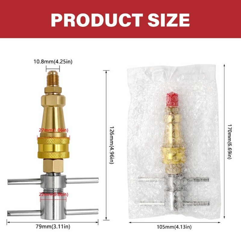 Fridge Refrigerants Refill Adapter Quick Coupling Accessory for Refrigerants