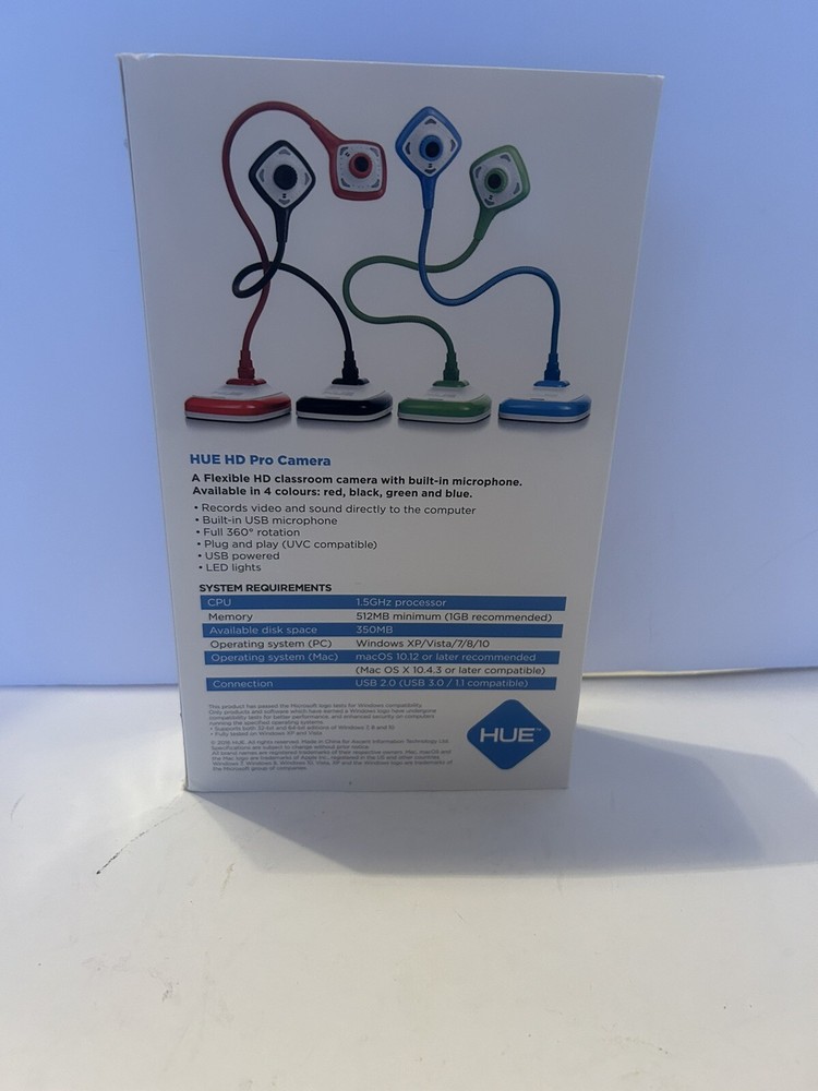 Hue HD Flexible Classroom Document and Video Camera Blue MAC & Windows
