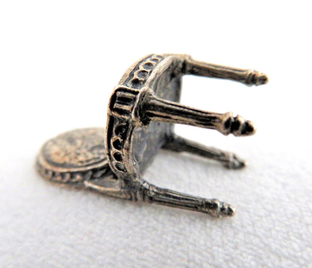 Miniature European 800 Solid Silver Chair Figurine