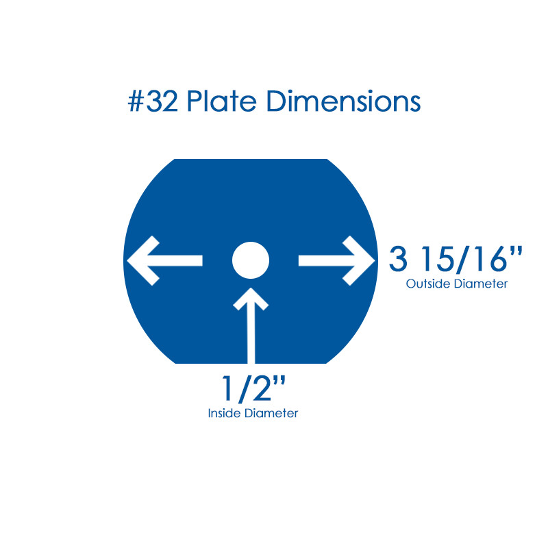 GRINDER PLATE #32 - 3/16 HOLE W/ 2 FLAT EDGES