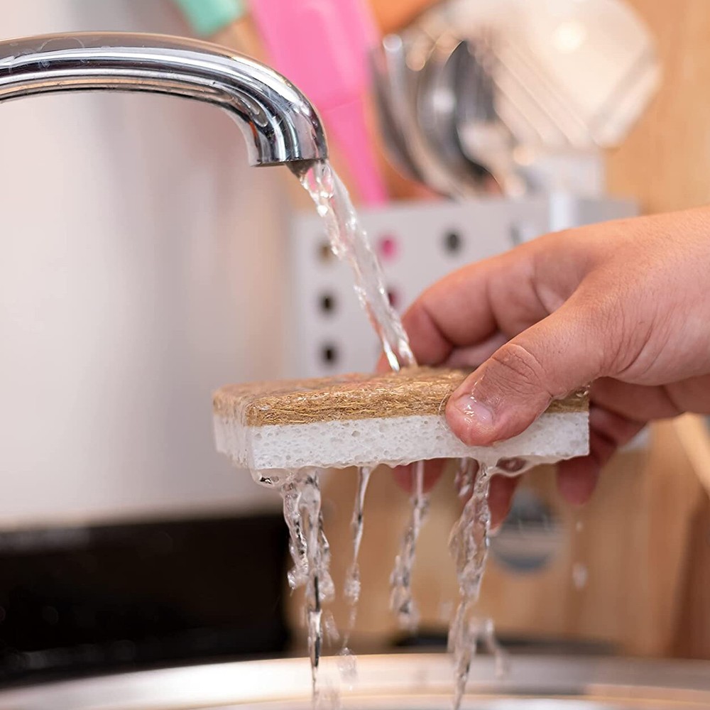JuneLily Natural Eco Friendly Kitchen Sponge Non-Scratch Scrubber Compostable
