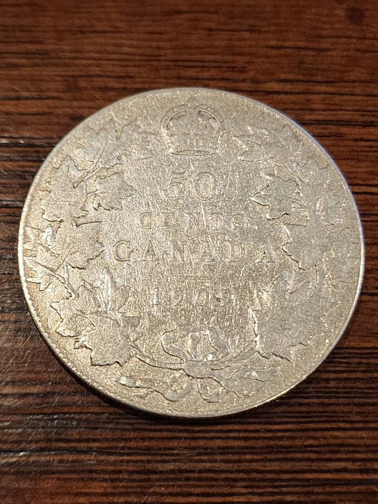 1909 Canada 50 Cents Silver Coin