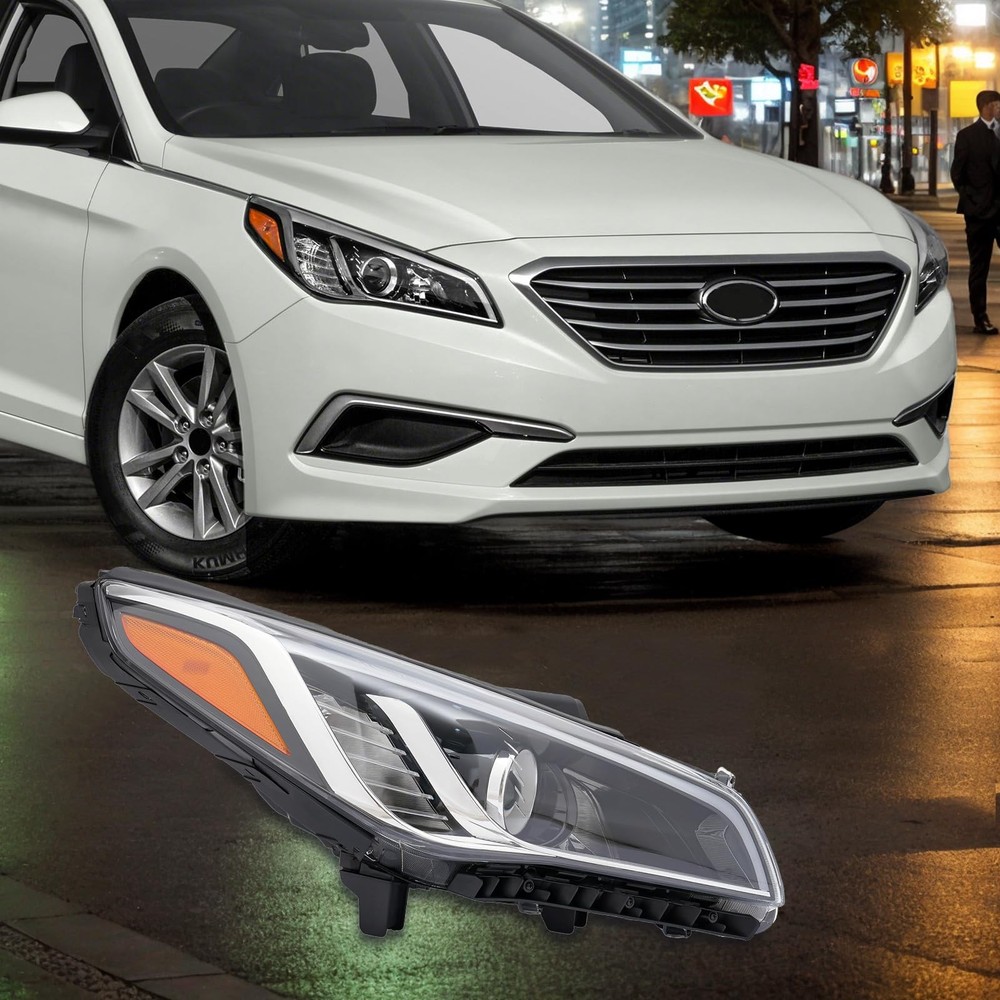 Halogen Headlight Assembly for 2015-2017 Sonata Right Passenger Side DRL