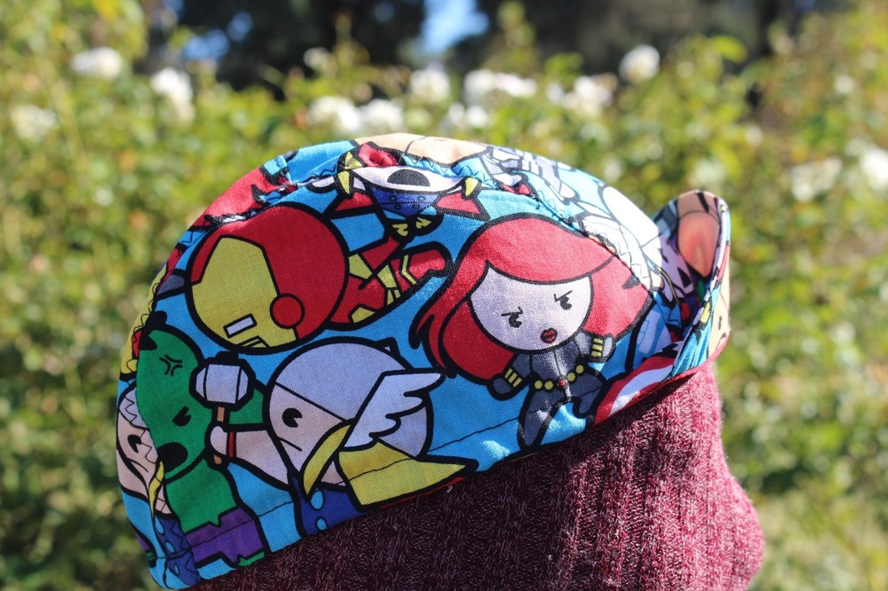 CYCLING CAP MARVEL COMIC 100% COTTON ONE SIZE HANDMADE