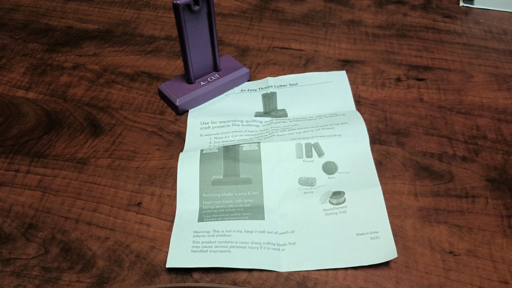 A+ Easy Thread Cutter Tool Craft, Quilting, Sewing. Instructions included