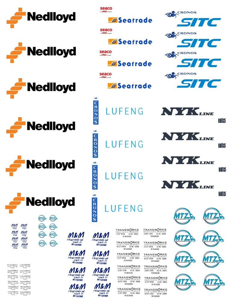 HO Scale Container Decals  M-11