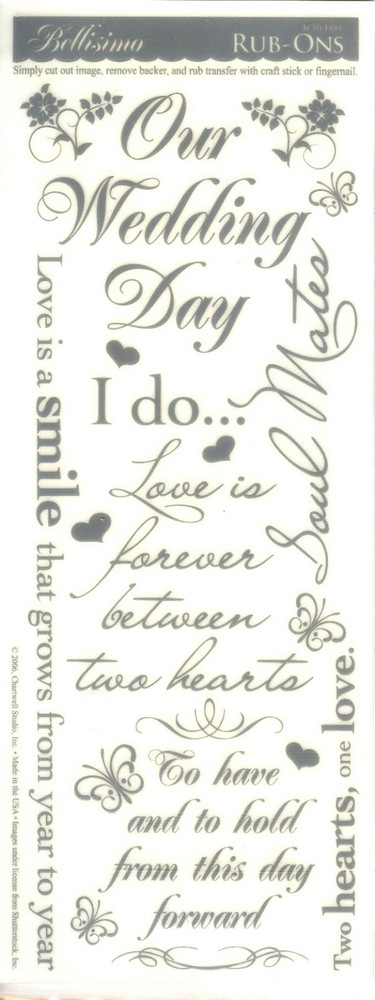 Ms Elizabeth Rub Ons- Our Wedding Day...., one sheet.