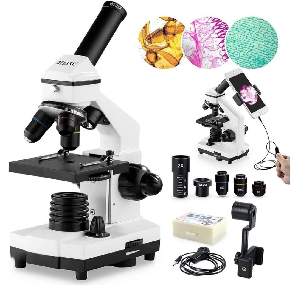 BEBANG 100X-2000X Compound Microscope With Slides And Operating Accessories