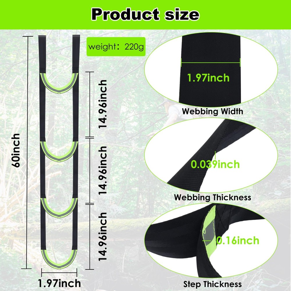 3-Step Climbing Stick Aider Heavy Duty Climbing Aider Hunting Saddle Platform