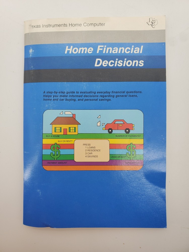 Texas Instruments Computer Software TI-99 Home Financial Decisions Tested