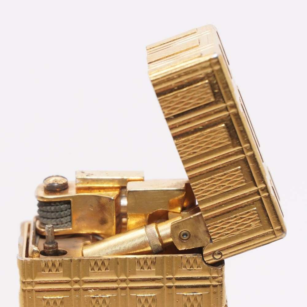 Rare Dunhill Lighter Gold check Pattern-Ultrasonically cleaned