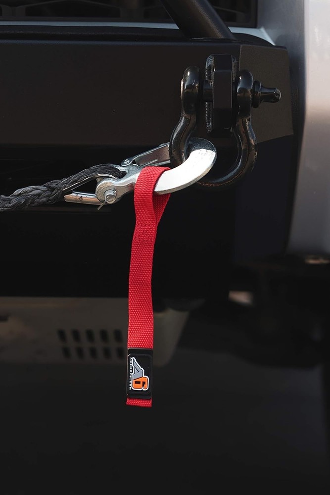 Bright Red Heavy Duty Winch Hook Pull Strap - 10" Long - Reliable and Safe