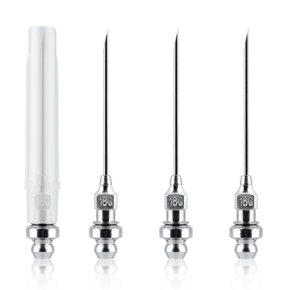 4 Small Bearing Grease Injector Needles, Removable Grease Gun Needle Tip