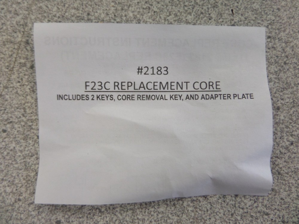 SRS 2183 HON F23C CORE REPLACEMENT LOCK CYLINDER KEYED DIFFERENT