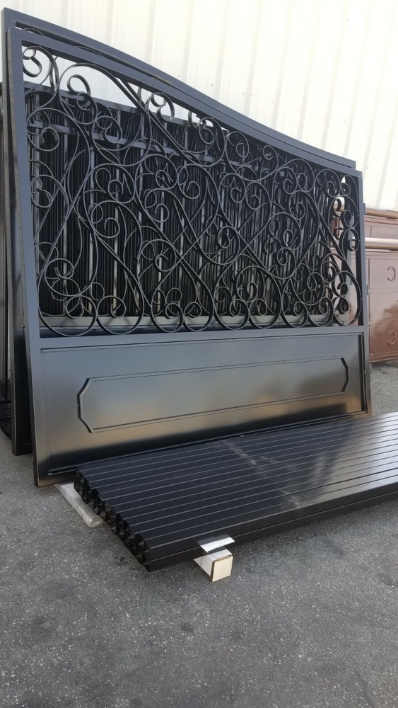 wrought iron driveway entry gate