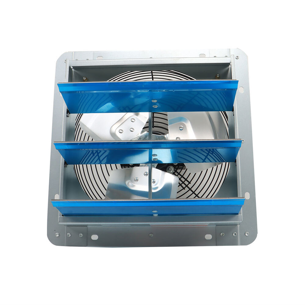 12" Wall Mounted Shutter Exhaust Fan 940CFM Aluminum High Speed With Controller