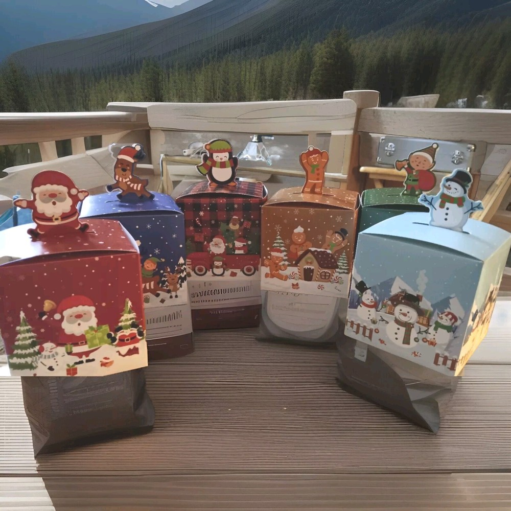 24 Assorted Small Christmas Gift Boxes Unassembled 4"×4"×4" Perfect For...