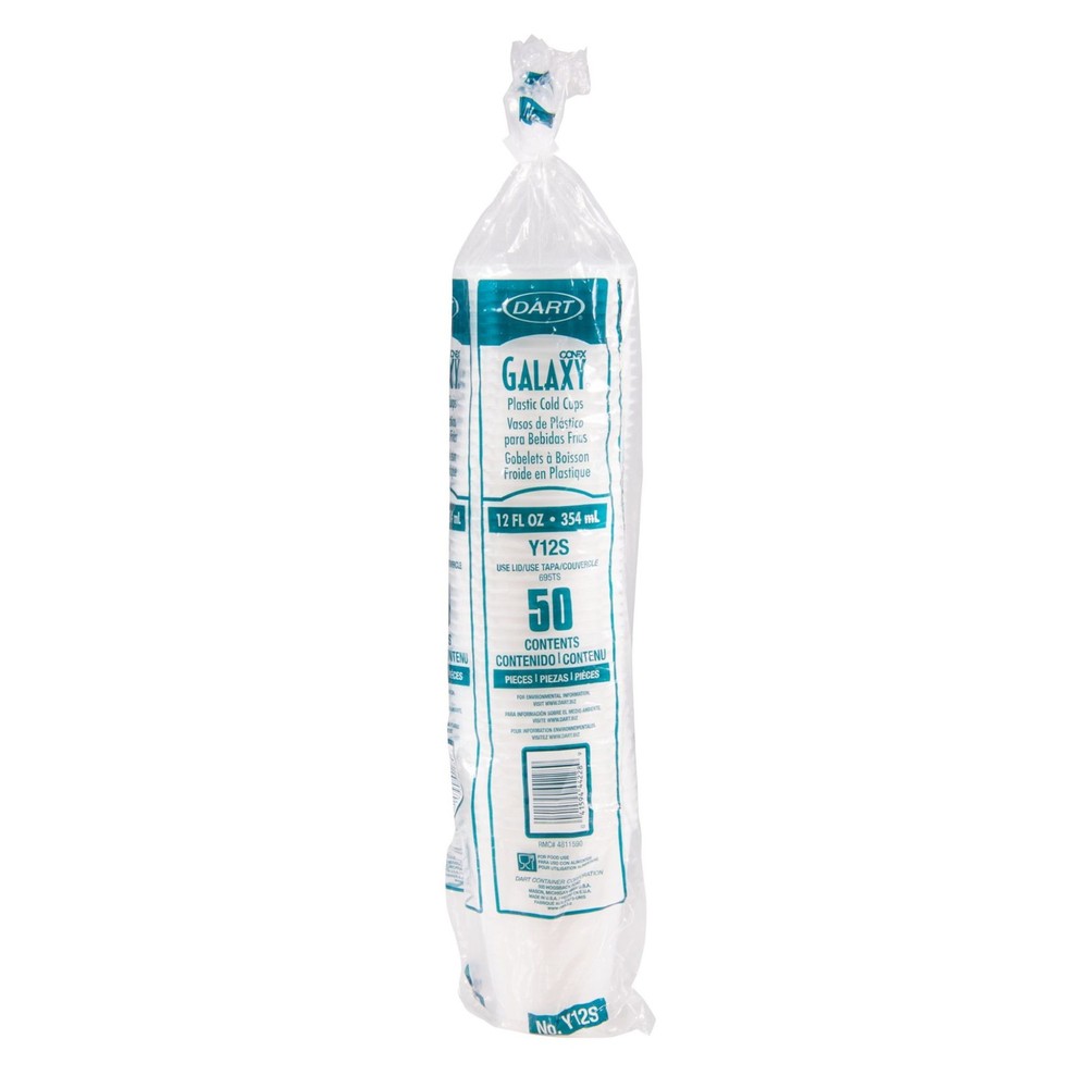 Dart Y12S Conex Galaxy 12 oz Cold Cup Translucent Polystyrene 1,000/Case