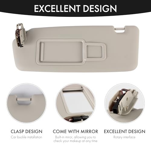 Car Sun Visor Assembly Compatible for Audi A4 A4L B8 B9 2009 Light gray-Left