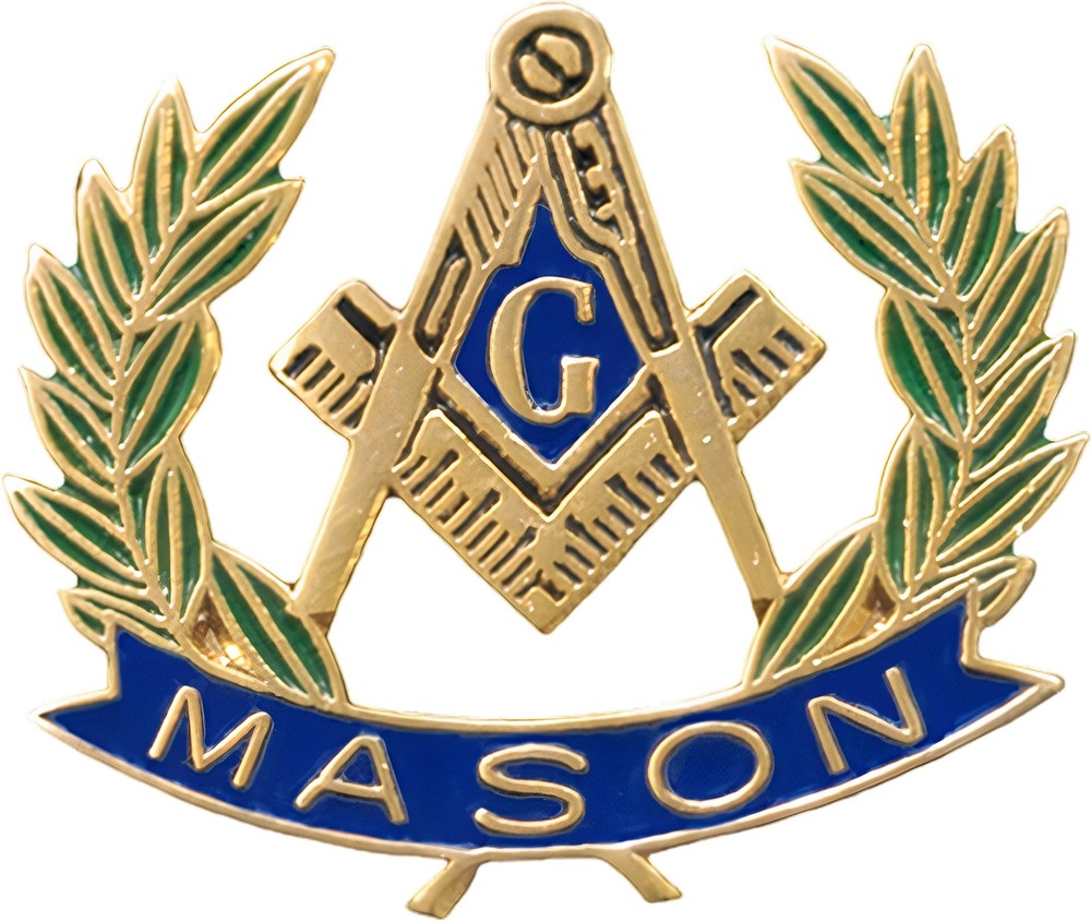 Mason Wreath Lapel Pin [Gold - 3/4"]