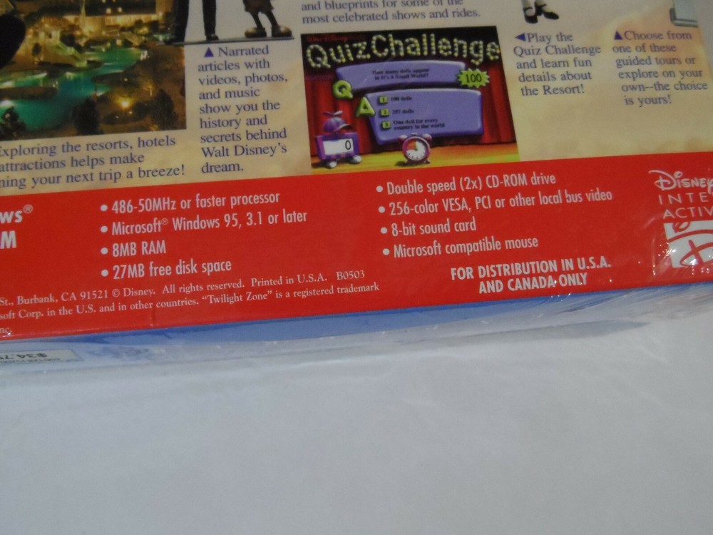 NEW SEALED - The Walt Disney World Explorer Computer Software (PC, CD-ROM)