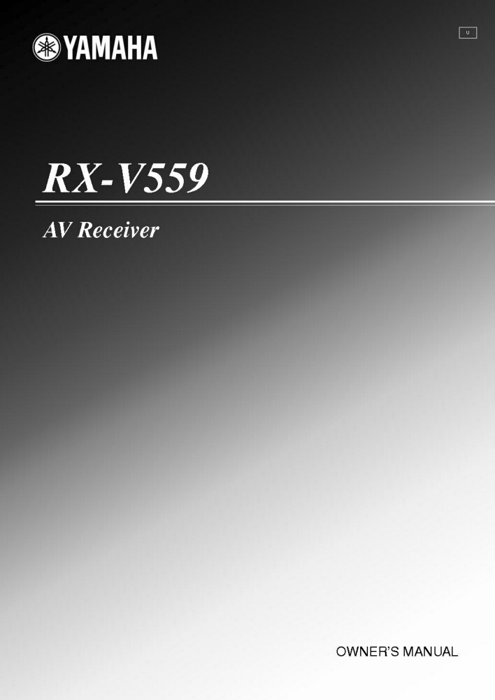 Yamaha RX-V559 Receiver Owners Manual