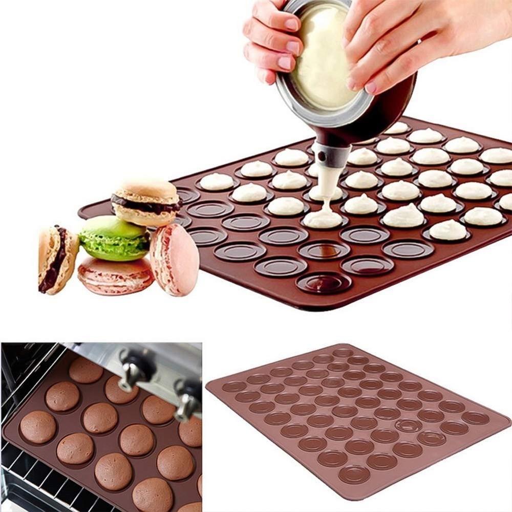 48 Hole Macarons Silicone Mat Baking Mold Macaron Kit Medium, 1