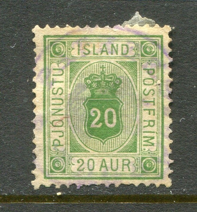 Iceland #O8 Shield 20 Aur [Used]