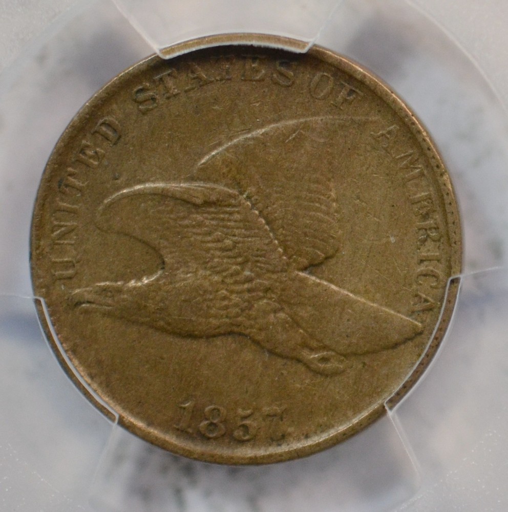 1857 Flying Eagle cent, PCGS VF35