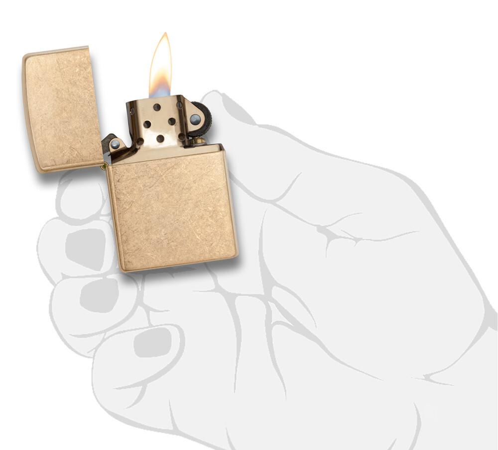 Zippo Armor Tumbled Brass Windproof Pocket Lighter, 28496