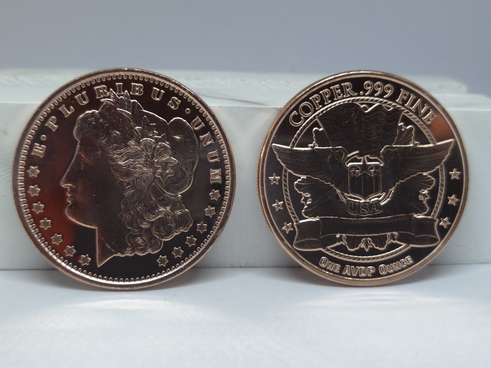 1 Oz. Solid .999 Fine Copper Round - Morgan Dollar Design - Golden State Mint