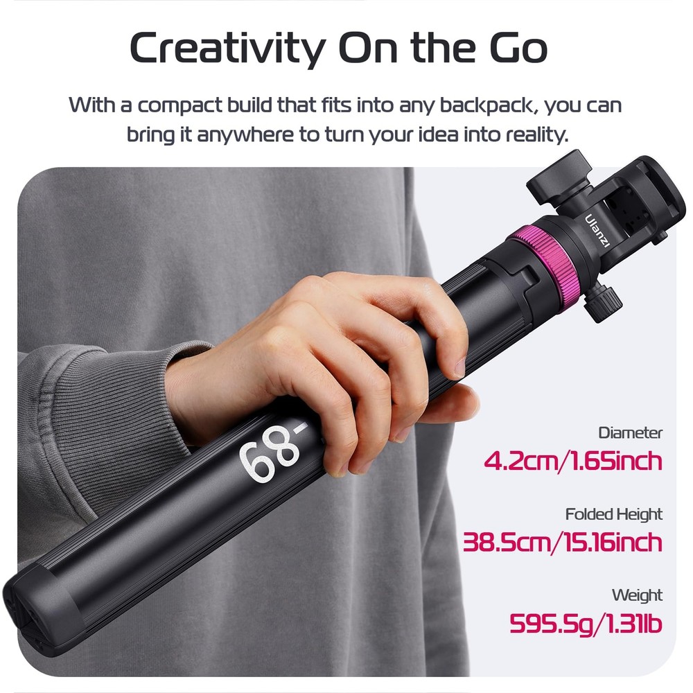 MT-89 Extendable Tripod Aluminum, 82" Portable Adjustable Light Stand with 1/...