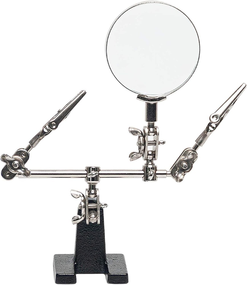 AORAEM Helping Hands Magnifier with Dual Adjustable Alligator Black, Silver
